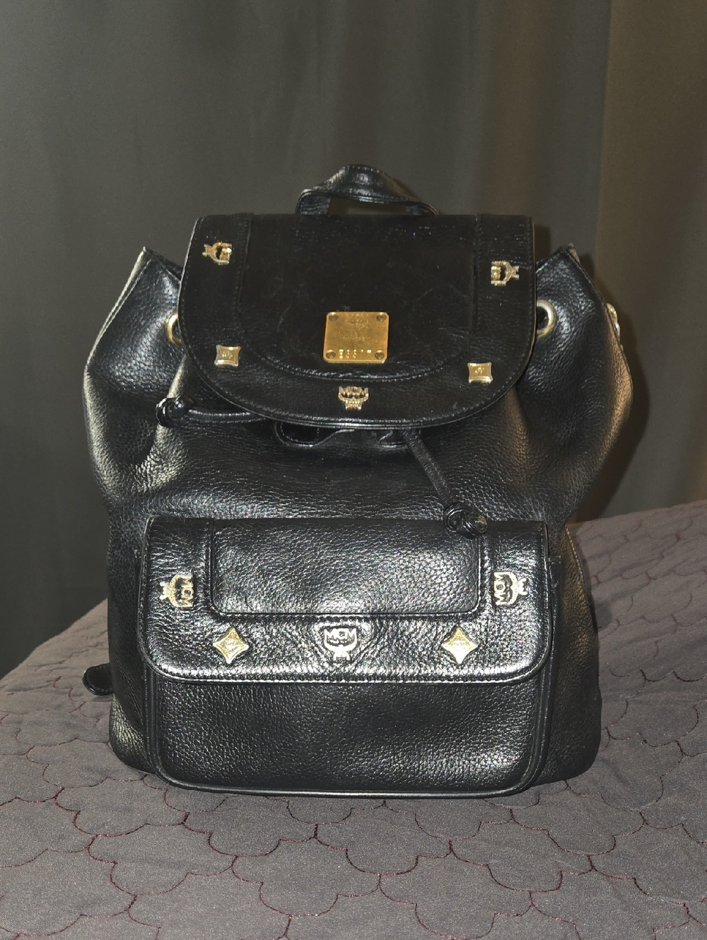 🖤 Authentic MCM Black Pebbled Leather Backpack 🖤